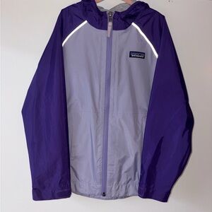 Patagonia Kids Raincoat in Purple and Gray